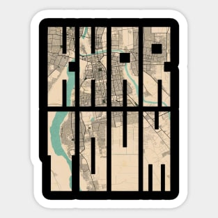 Khartoum, Sudan City Map Typography - Vintage Sticker